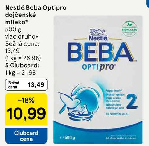 Nestlé Beba Optipro dojčenské mlieko, 500 g