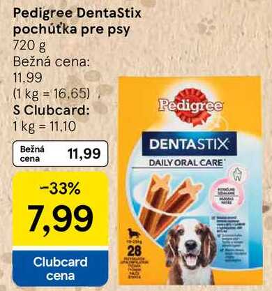 Pedigree DentaStix pochúťka pre psy, 720 g 
