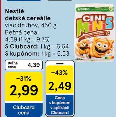 Nestlé detské cereálie, 450 g
