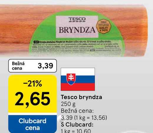 Tesco bryndza, 250 g
