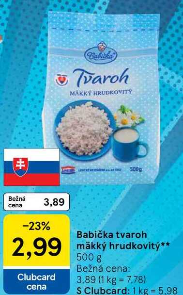Babička tvaroh mäkký hrudkovitý, 500 g