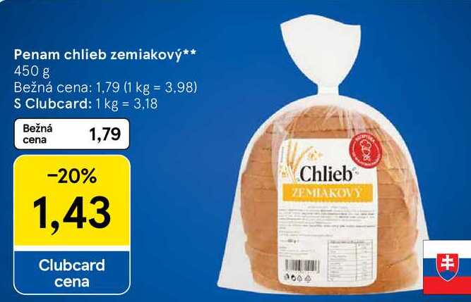 Penam chlieb zemiakový, 450 g