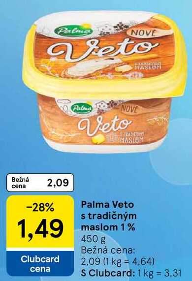Palma Veto s tradičným maslom 1%, 450 g