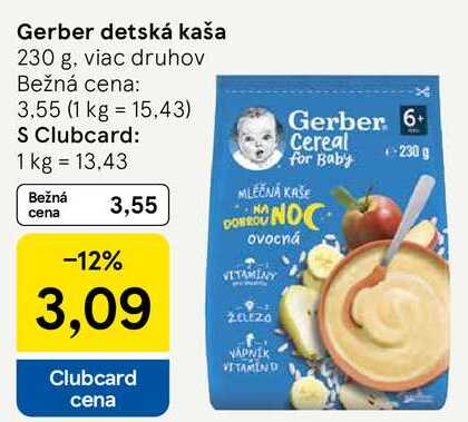 Gerber detská kaša, 230 g