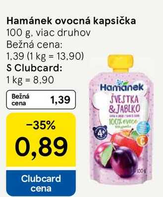 Hamánek ovocná kapsička, 100 g