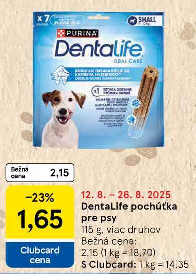 DentaLife pochúťka pre psy, 115 g
