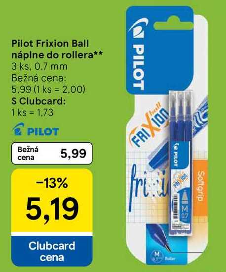 Pilot Frixion Ball náplne do rollera, 3 ks