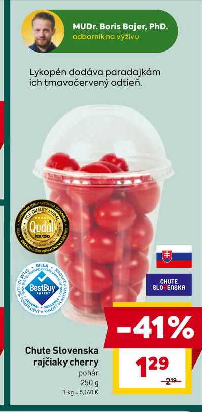 Chute Slovenska rajčiaky cherry pohár 250 g