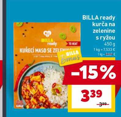 BILLA ready kurča na zelenine s ryžou 450 g