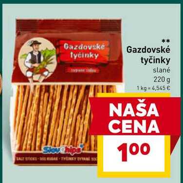 Gazdovské tyčinky slané 220 g 