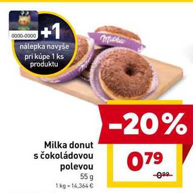 Milka donut s čokoládovou polevou 55g 