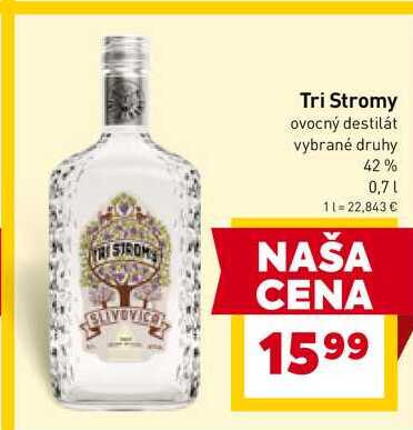 Tri Stromy ovocný destilát vybrané druhy 42% 0,7l