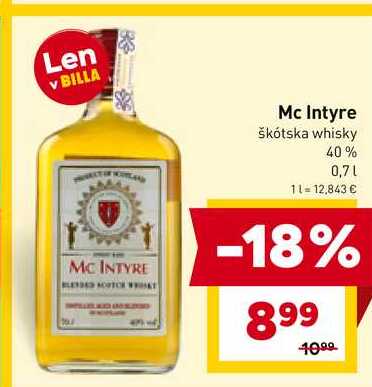 Mc Intyre škótska whisky 40% 0,7l