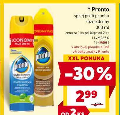 Pronto sprej proti prachu rôzne druhy 300 ml 