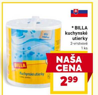 BILLA kuchynské utierky 2-vrstvové 1 ks 