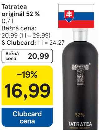 Tatratea originál 52 %, 0,7 l