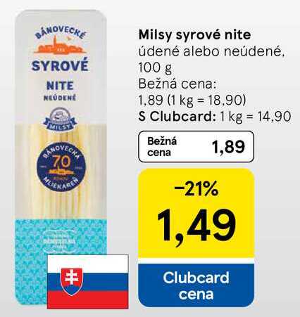 Milsy syrové nite, 100 g