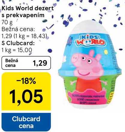 Kids World dezert s prekvapením, 70 g 