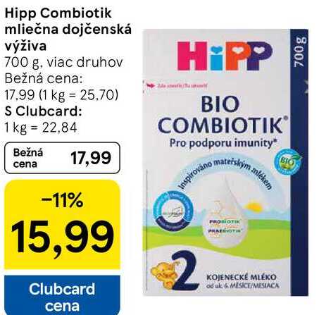 Hipp Combiotik mliečna dojčenská výživa, 700 g