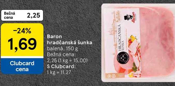 Baron hradčanská šunka, 150 g