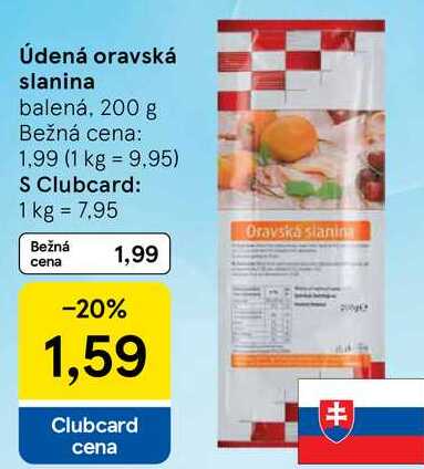 Údená oravská slanina, 200 g