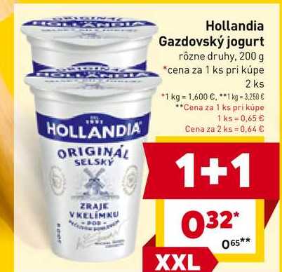 Hollandia Gazdovský jogurt rôzne druhy, 200 g