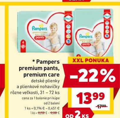 Pampers premium care detské plienky 