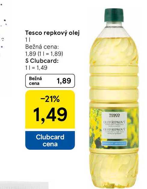 Tesco repkový olej 1l