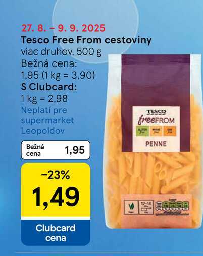 Tesco Free From cestoviny viac druhov, 500 g 