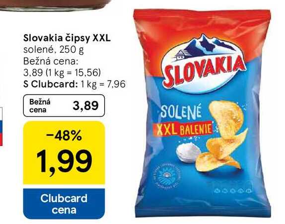 Slovakia čipsy XXL solené, 250 g