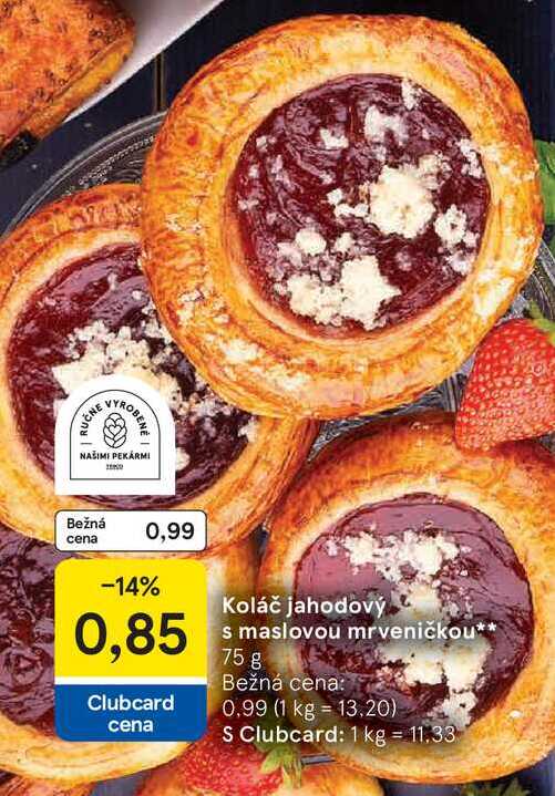 Koláč jahodový s maslovou mrveničkou 75 g
