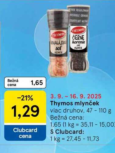 Thymos mlynček viac druhov, 47 - 110 g 