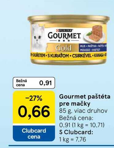 Gourmet paštéta pre mačky 85 g, viac druhov