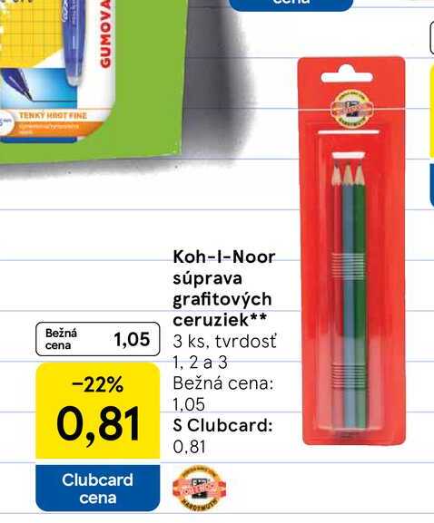 Koh-I-Noor súprava grafitových ceruziek 3 ks, tvrdosť 1, 2 a 3 