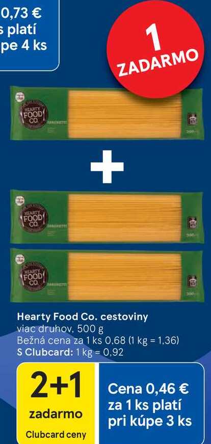 Hearty Food Co. cestoviny, 500 g