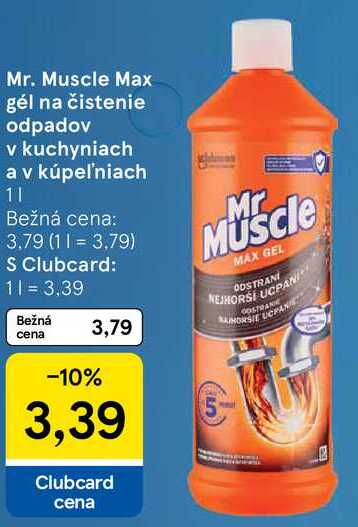 Mr. Muscle Max gél na čistenie odpadov v kuchyniach a v kúpeľniach, 1 l