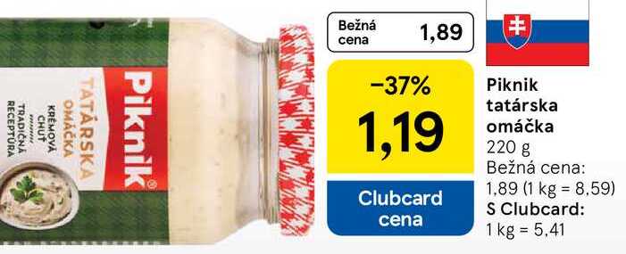 Piknik tatárska omáčka, 220 g 