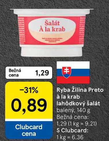 Ryba Žilina Preto à la krab lahôdkový šalát, 140 g 