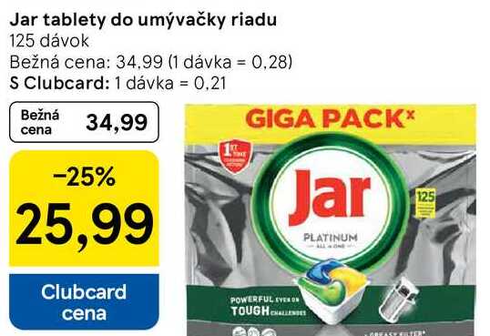 Jar tablety do umývačky riadu, 125 dávok