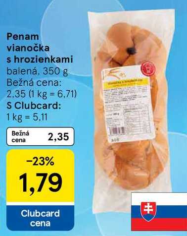 Penam vianočka s hrozienkami, 350 g 