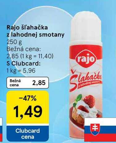 Rajo šľahačka z lahodnej smotany, 250 g 