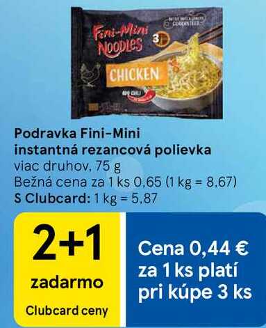 Podravka Fini-Mini instantná rezancová polievka, 75 g 