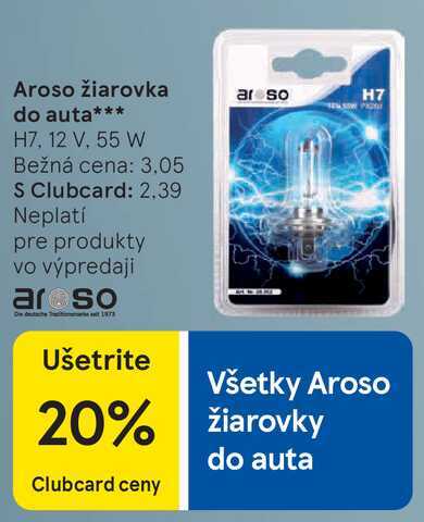 Aroso žiarovka do auta