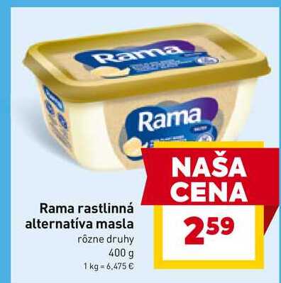 Rama rastlinná alternatíva masla rôzne druhy 400 g