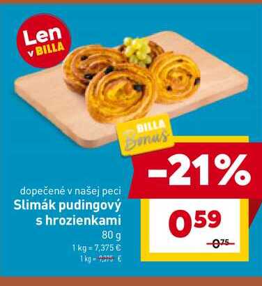 Slimák pudingový s hrozienkami 80 g