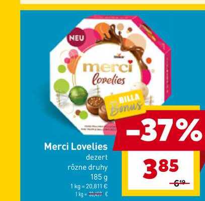 Merci Lovelies dezert rôzne druhy 185 g 