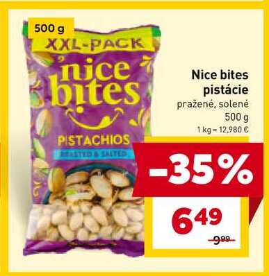 Nice bites pistácie pražené, solené 500 g 