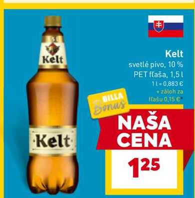 Kelt svetlé pivo, 10% PET fľaša, 1,5l