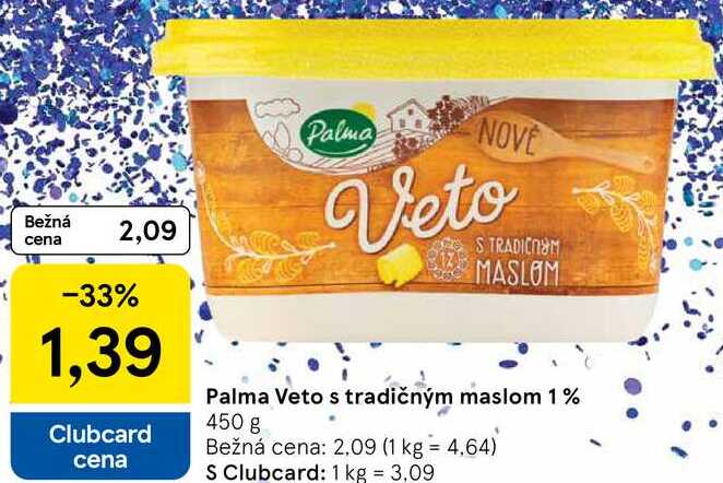 Palma Veto s tradičným maslom 1%, 450 g B