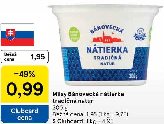 Milsy Bánovecká nátierka tradičná natur, 200 g 